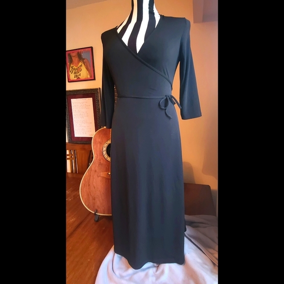 Little Black Wrap Dress - Picture 2 of 10